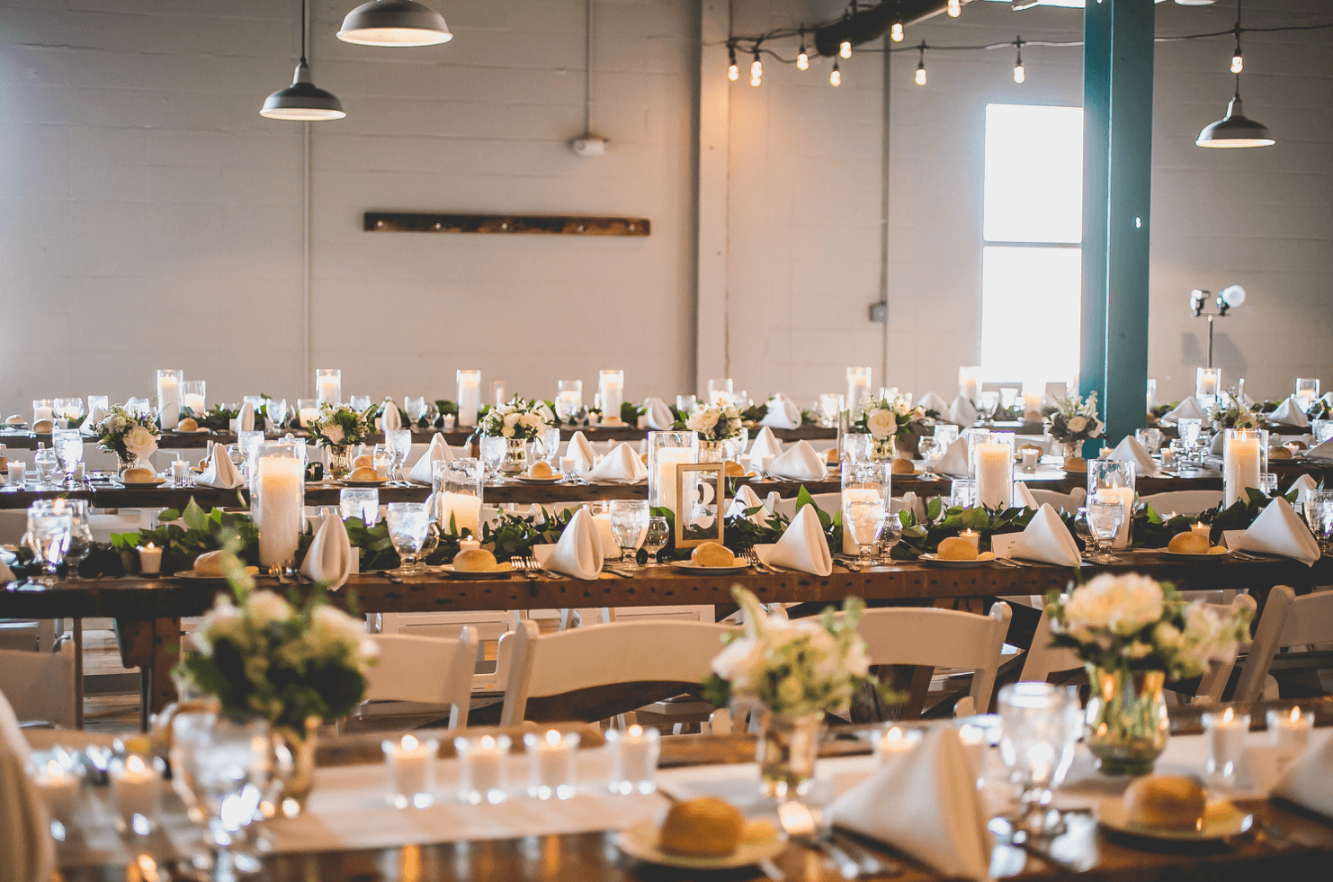 Beer Hall event setup and configuration at Beach Haus Brewery