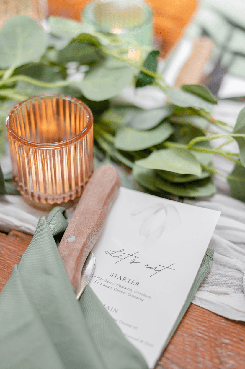 Wedding decor details at Beach Haus Brewery