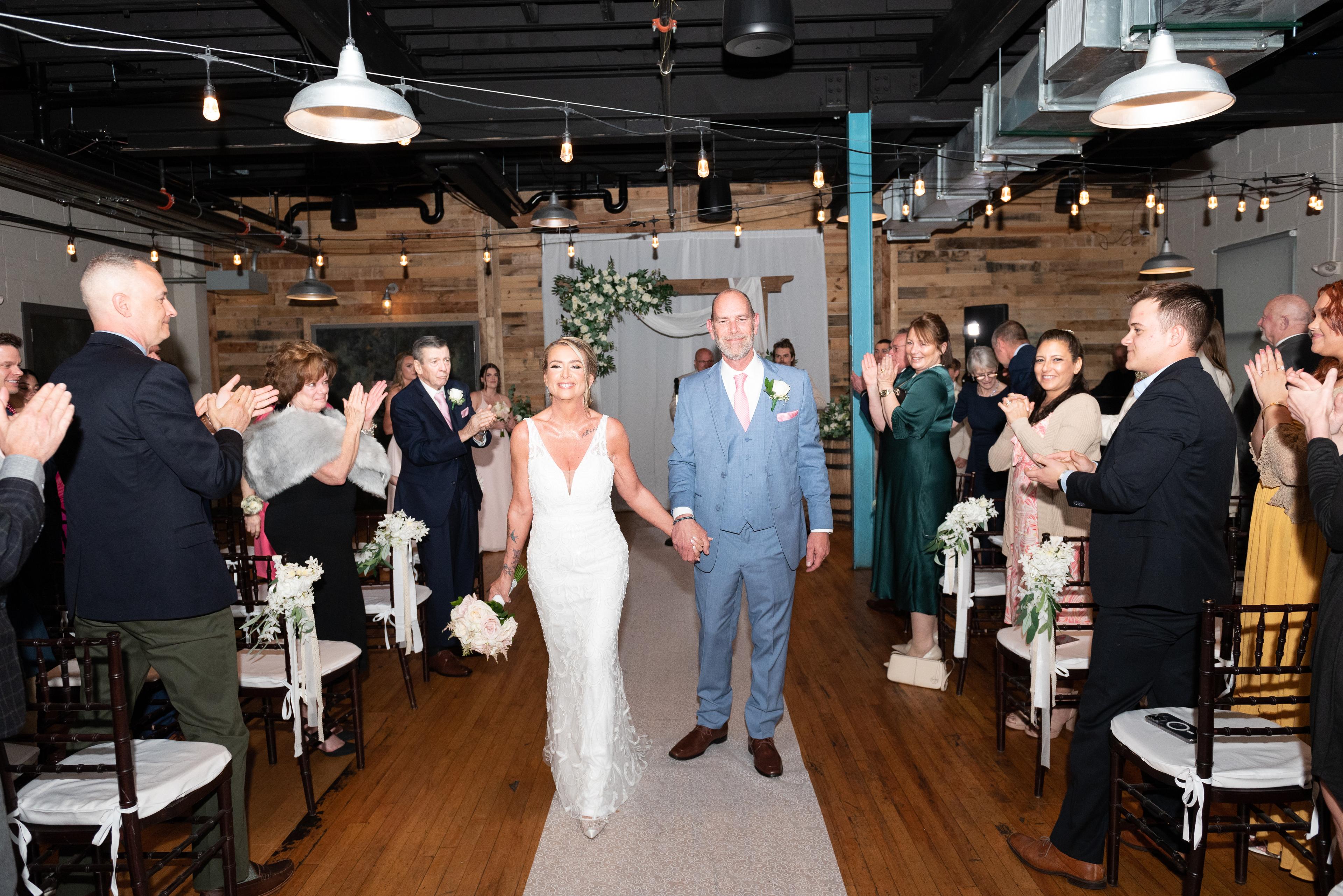 Wedding couple portrait at Beach Haus Brewery