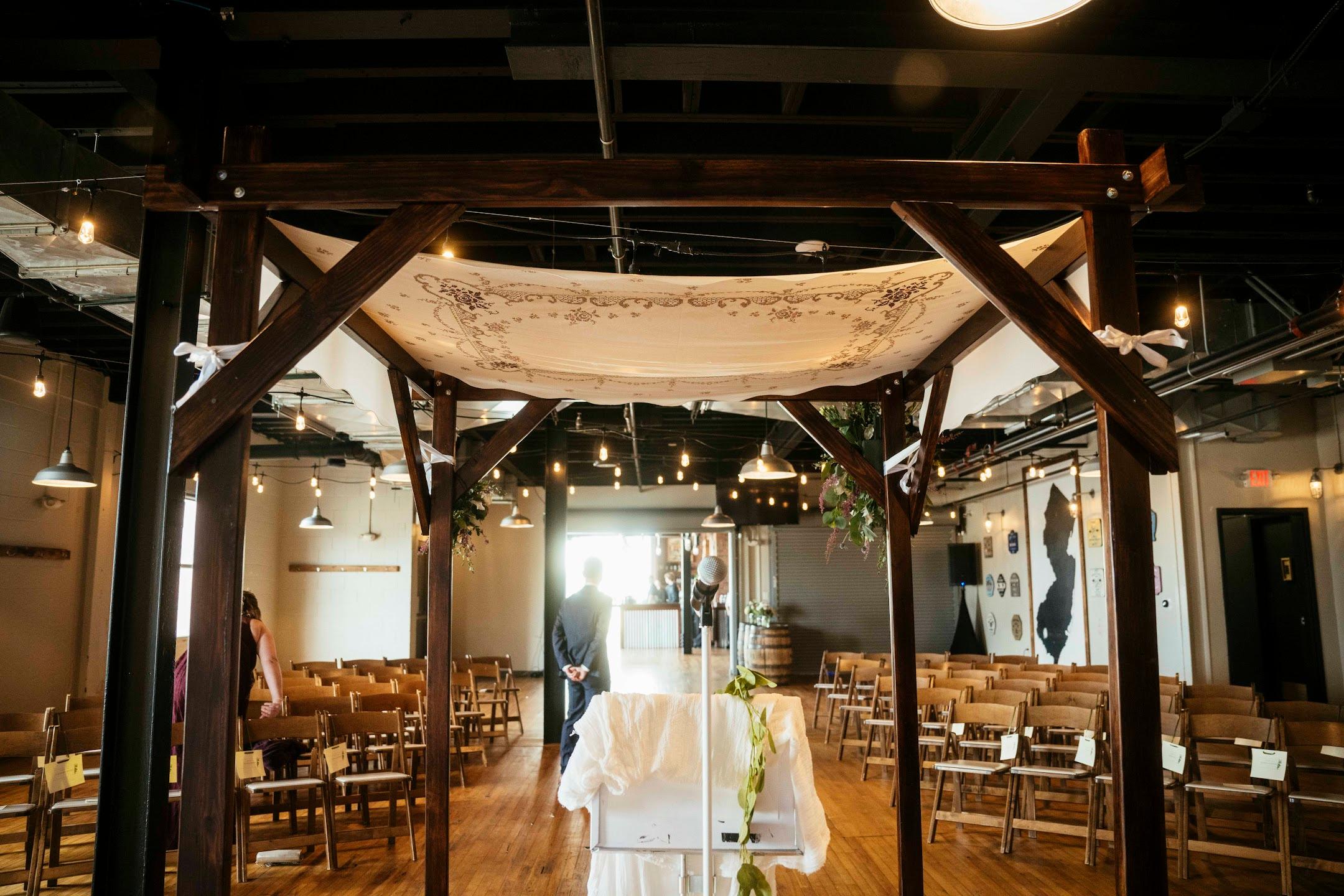 Wedding buffet setup at Beach Haus event venue